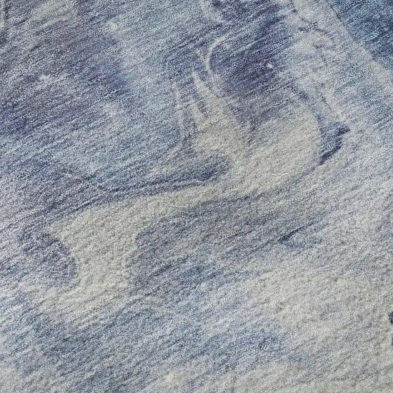 Blue And Ivory Abstract Washable Area Rug With UV Protection Photo 9