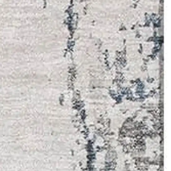 Blue And Ivory Abstract Washable Area Rug With UV Protection Photo 2