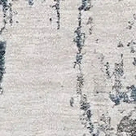 Blue And Ivory Abstract Washable Area Rug With UV Protection Photo 2