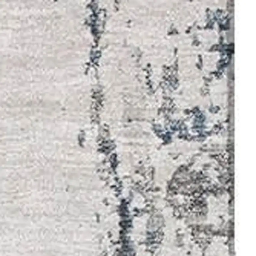 Blue And Ivory Abstract Washable Area Rug With UV Protection Photo 2