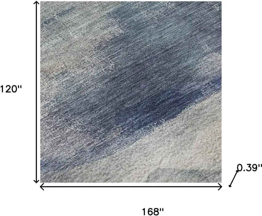 Blue And Ivory Abstract Washable Area Rug With UV Protection Photo 9