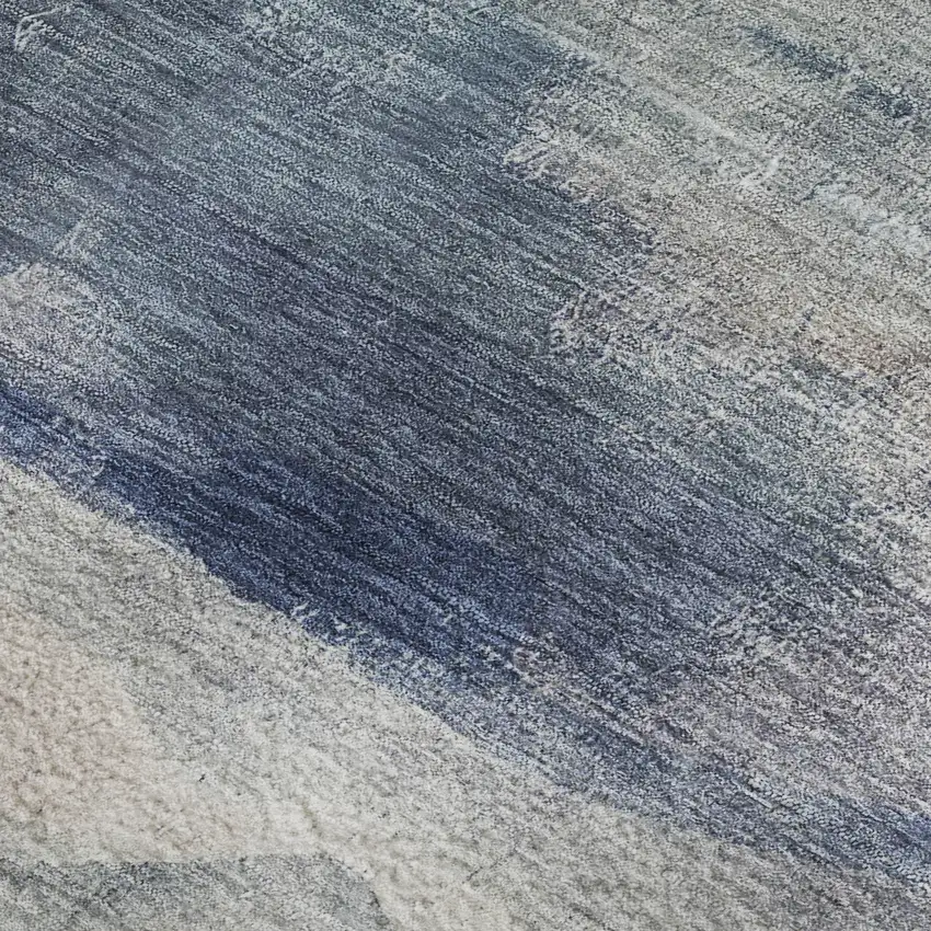 Blue And Ivory Abstract Washable Area Rug With UV Protection Photo 4