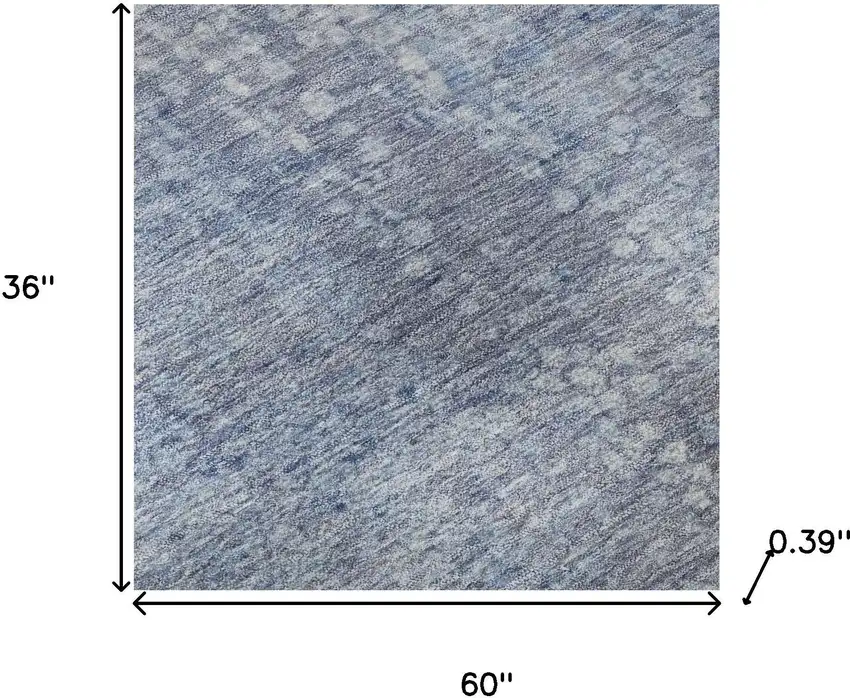 Blue And Ivory Abstract Washable Area Rug With UV Protection Photo 9