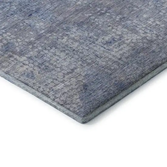Blue And Ivory Abstract Washable Area Rug With UV Protection Photo 8