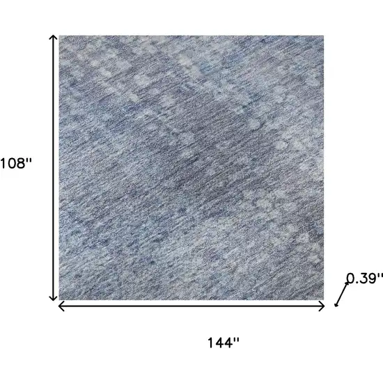 Blue And Ivory Abstract Washable Area Rug With UV Protection Photo 9