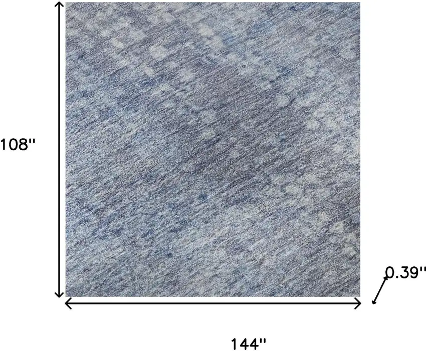 Blue And Ivory Abstract Washable Area Rug With UV Protection Photo 9