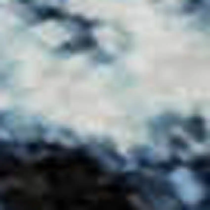 Blue And Ivory Abstract Washable Area Rug With UV Protection Photo 1