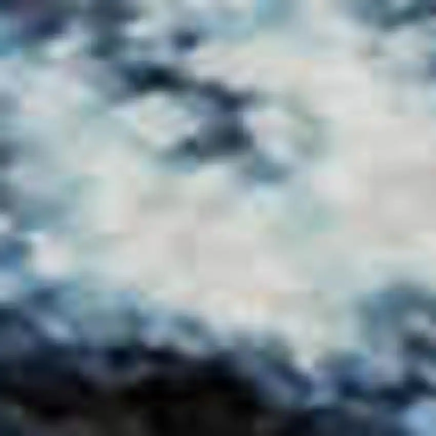 Blue And Ivory Abstract Washable Area Rug With UV Protection Photo 1