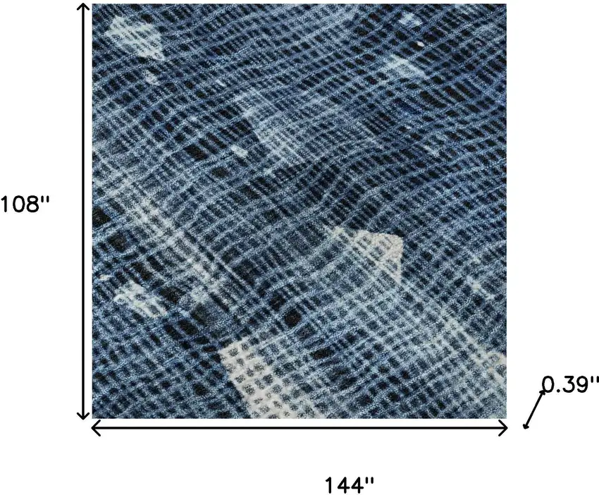 Blue And Ivory Abstract Washable Area Rug With UV Protection Photo 9