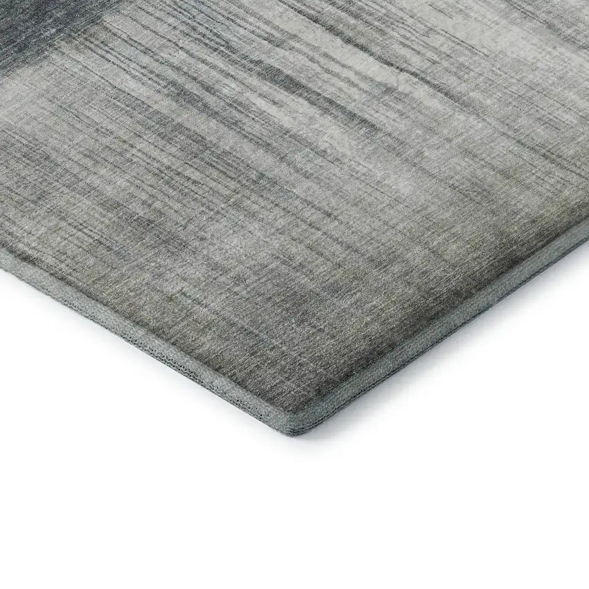 Blue And Ivory Abstract Washable Area Rug With UV Protection Photo 4