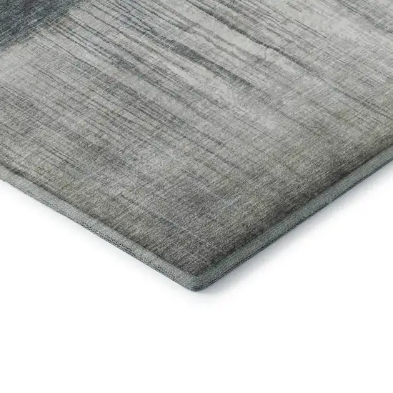 Blue And Ivory Abstract Washable Area Rug With UV Protection Photo 4