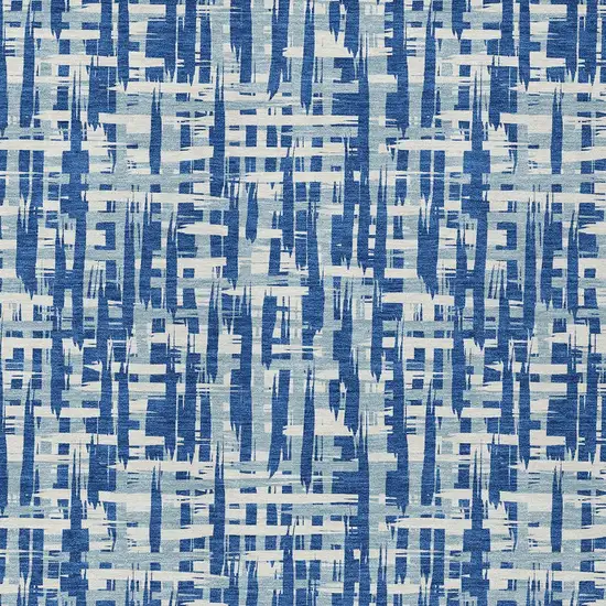 Blue And Ivory Abstract Washable Indoor Outdoor Area Rug Photo 5