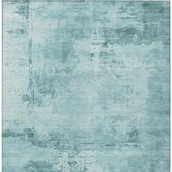 Blue And Ivory Abstract Washable Indoor Outdoor Area Rug Photo 6