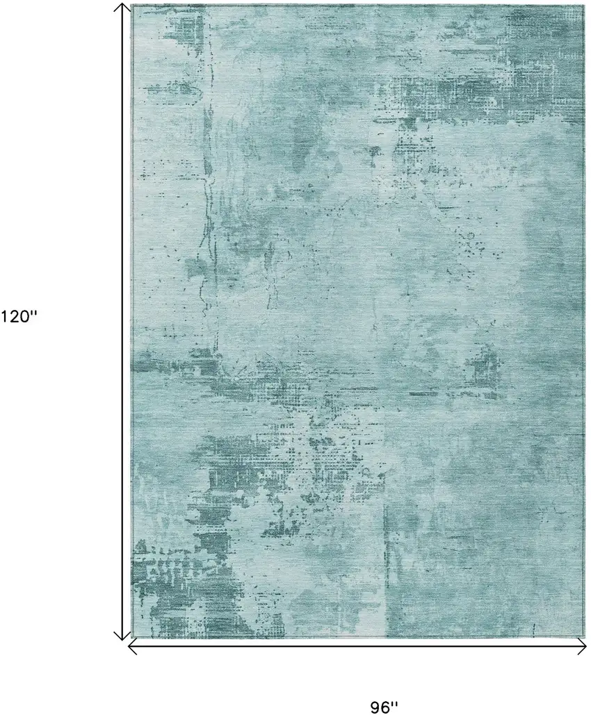 Blue And Ivory Abstract Washable Indoor Outdoor Area Rug Photo 6