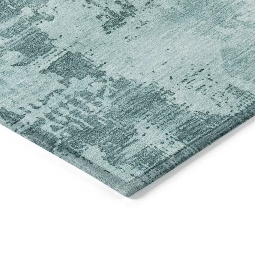Blue And Ivory Abstract Washable Indoor Outdoor Area Rug Photo 4