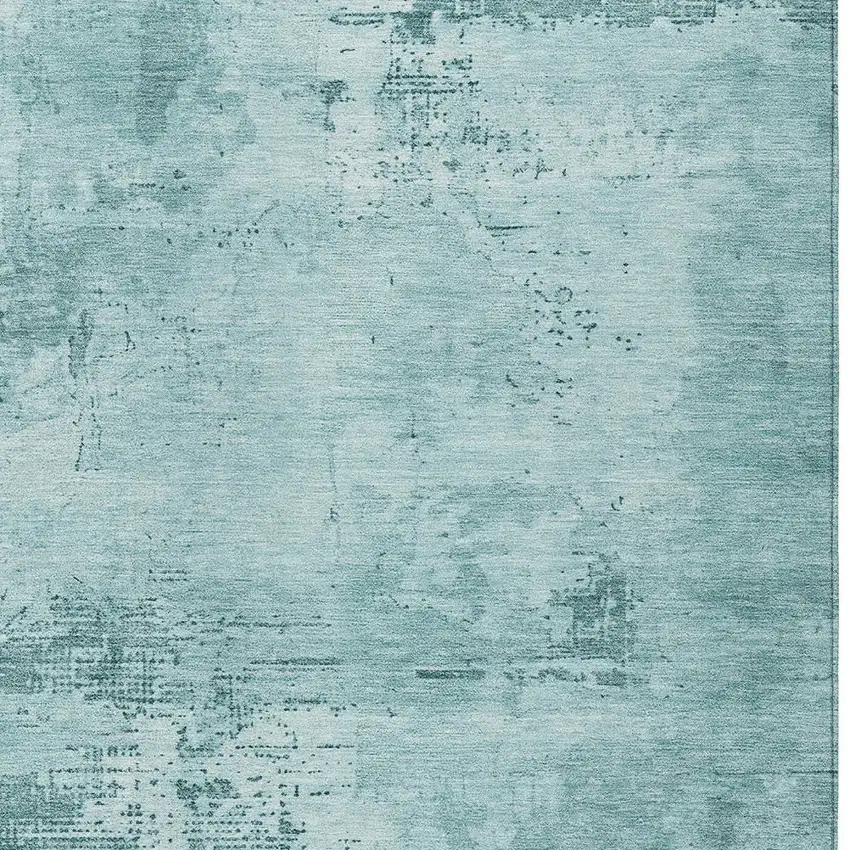 Blue And Ivory Abstract Washable Indoor Outdoor Area Rug Photo 5