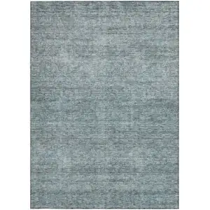 Photo of Blue And Ivory Abstract Washable Indoor Outdoor Area Rug