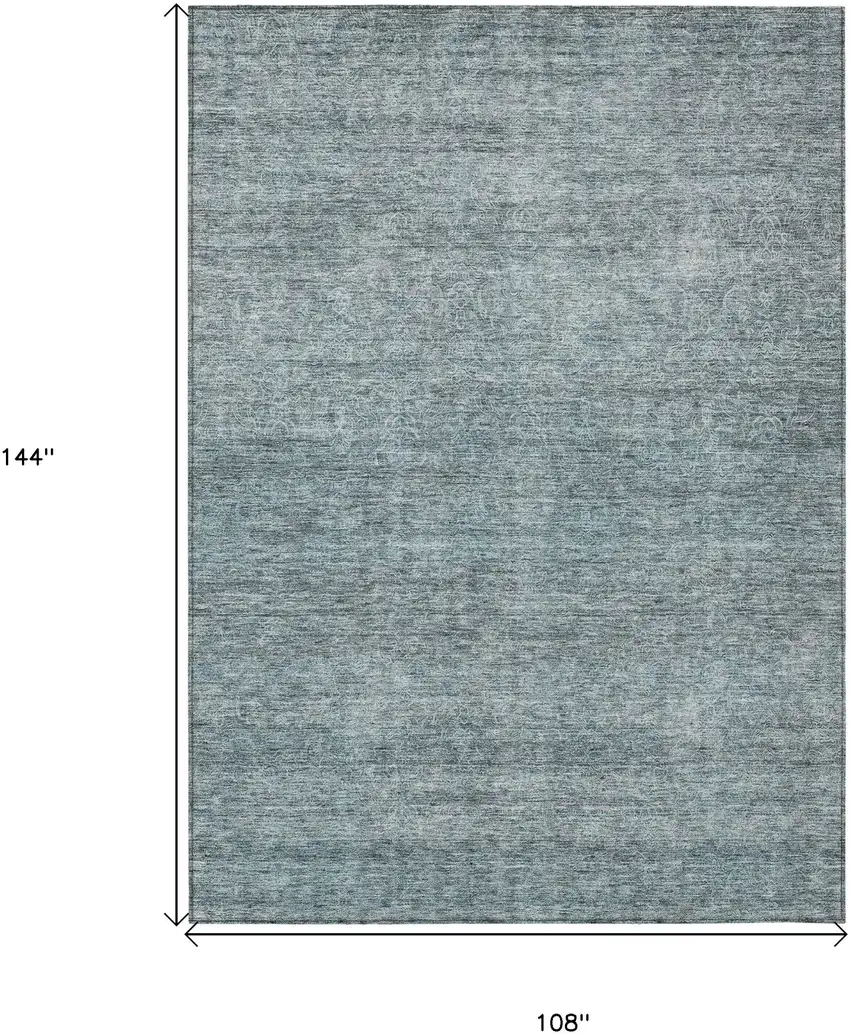 Blue And Ivory Abstract Washable Indoor Outdoor Area Rug Photo 3