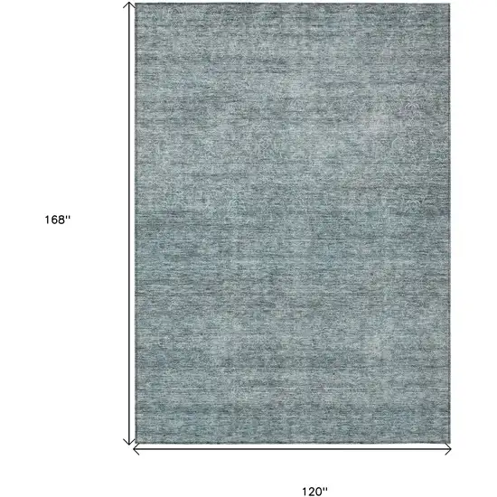 Blue And Ivory Abstract Washable Indoor Outdoor Area Rug Photo 3