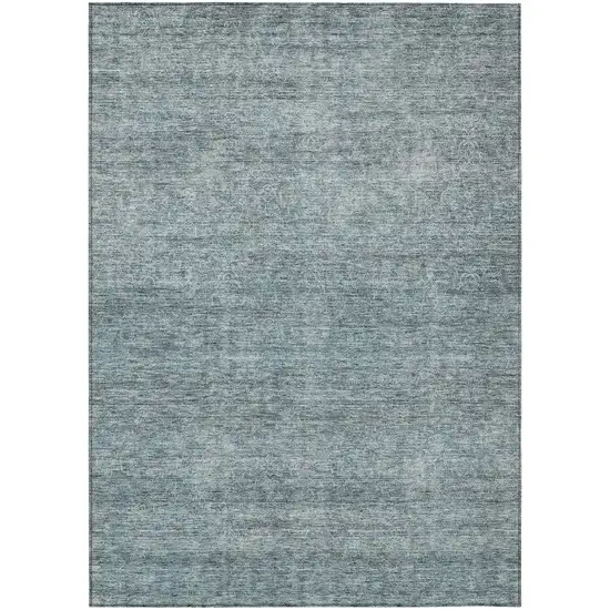 Blue And Ivory Abstract Washable Indoor Outdoor Area Rug Photo 2