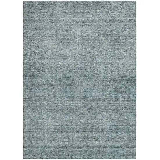 Blue And Ivory Abstract Washable Indoor Outdoor Area Rug Photo 7