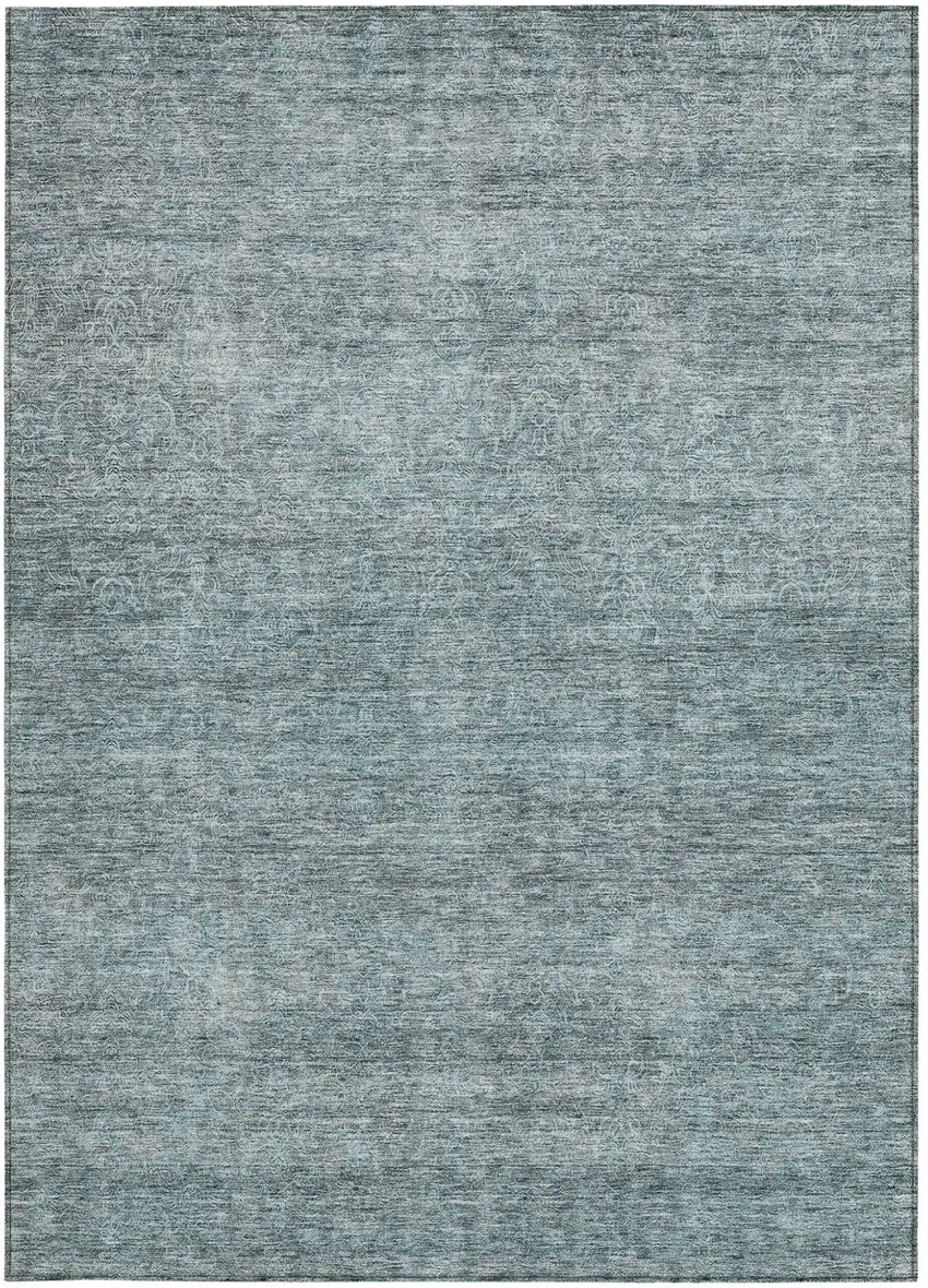 Blue And Ivory Abstract Washable Indoor Outdoor Area Rug Photo 7