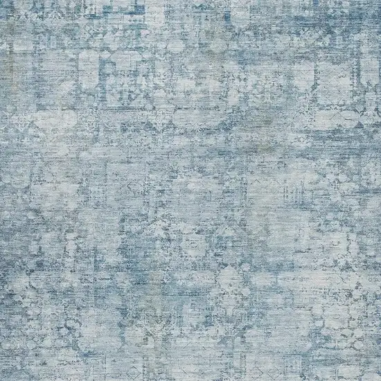 Blue And Ivory Abstract Washable Indoor Outdoor Area Rug Photo 3