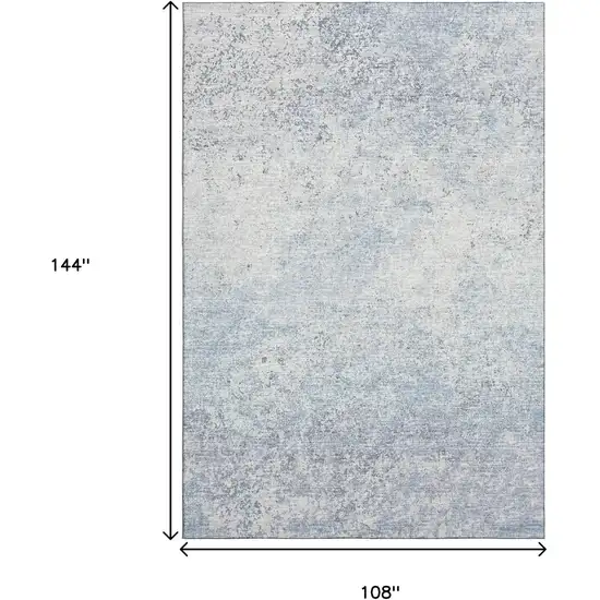 Blue And Ivory Abstract Washable Indoor Outdoor Area Rug Photo 3