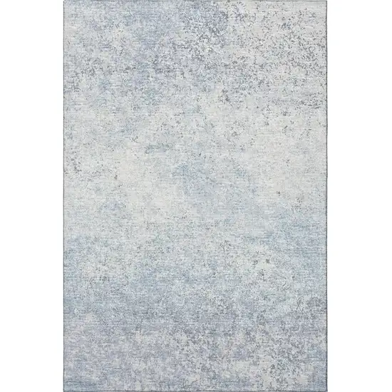Blue And Ivory Abstract Washable Indoor Outdoor Area Rug Photo 4