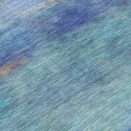 Blue And Ivory Abstract Washable Indoor Outdoor Area Rug Photo 7
