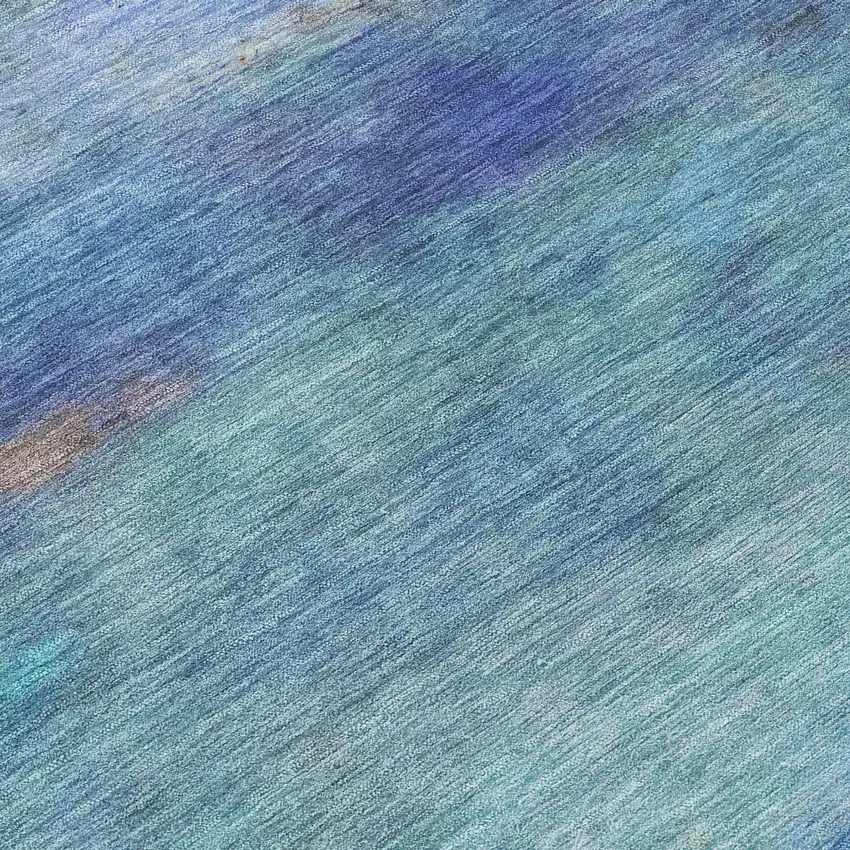Blue And Ivory Abstract Washable Indoor Outdoor Area Rug Photo 7