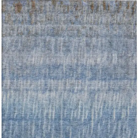 Blue And Ivory Abstract Washable Indoor Outdoor Area Rug Photo 6