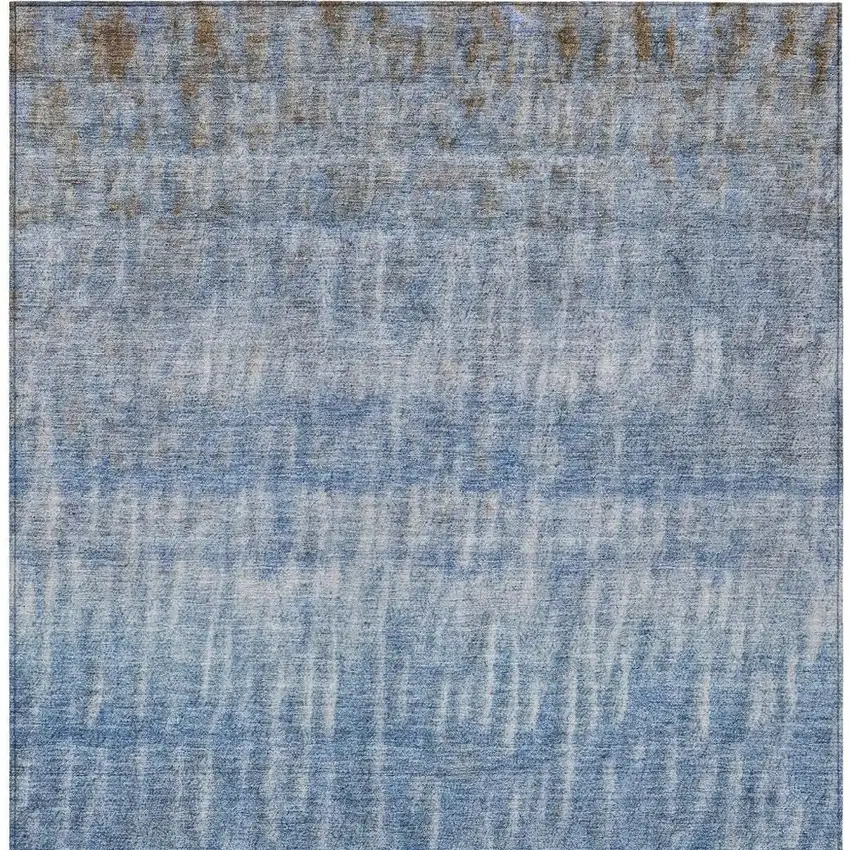 Blue And Ivory Abstract Washable Indoor Outdoor Area Rug Photo 6