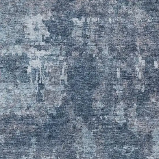 Blue And Ivory Abstract Washable Indoor Outdoor Area Rug Photo 2
