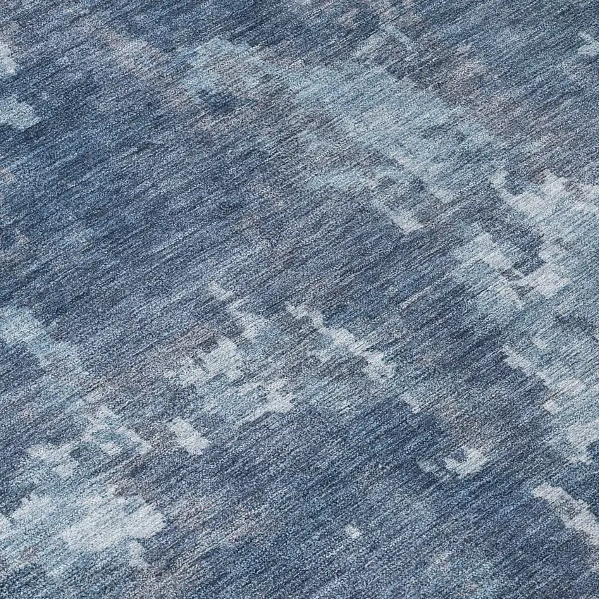 Blue And Ivory Abstract Washable Indoor Outdoor Area Rug Photo 8