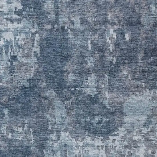 Blue And Ivory Abstract Washable Indoor Outdoor Area Rug Photo 2