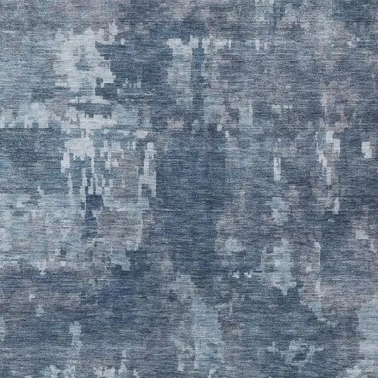 Blue And Ivory Abstract Washable Indoor Outdoor Area Rug Photo 2