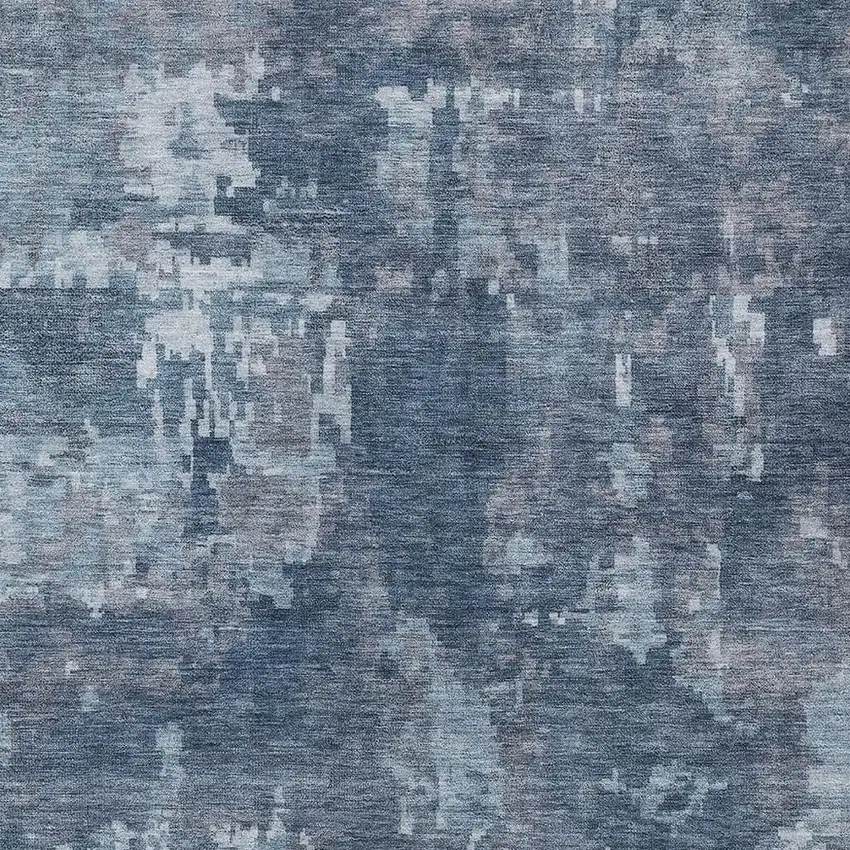 Blue And Ivory Abstract Washable Indoor Outdoor Area Rug Photo 2