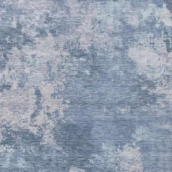 Blue And Ivory Abstract Washable Indoor Outdoor Area Rug Photo 2