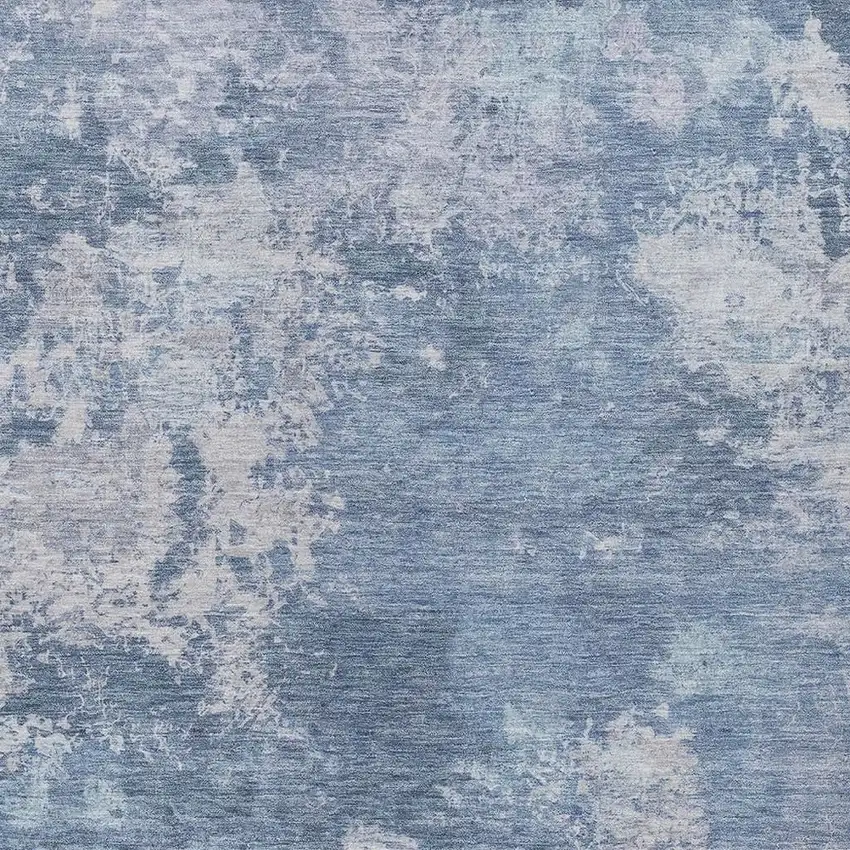 Blue And Ivory Abstract Washable Indoor Outdoor Area Rug Photo 2