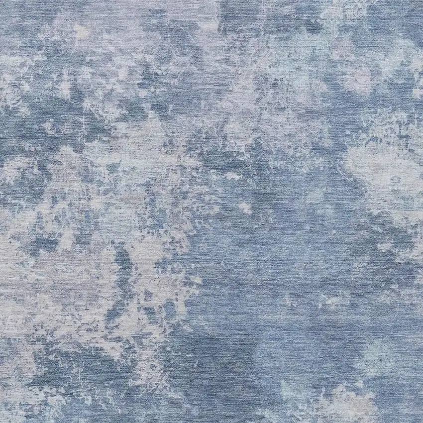 Blue And Ivory Abstract Washable Indoor Outdoor Area Rug Photo 2