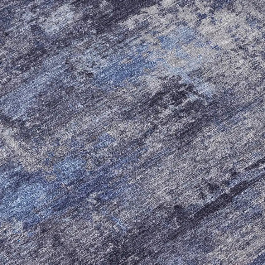 Blue And Ivory Abstract Washable Indoor Outdoor Area Rug Photo 1