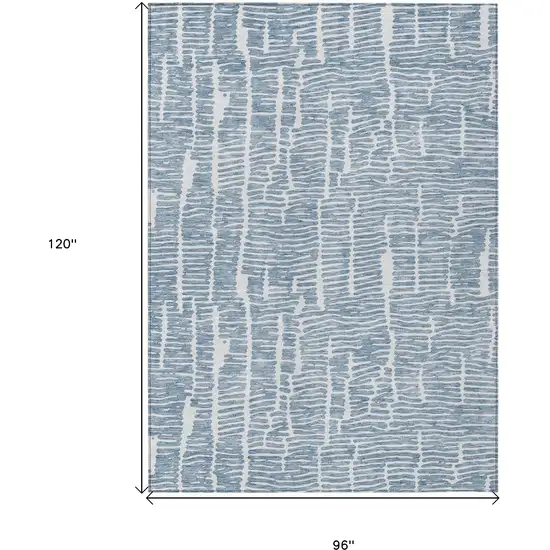 Blue And Ivory Abstract Washable Indoor Outdoor Area Rug Photo 3
