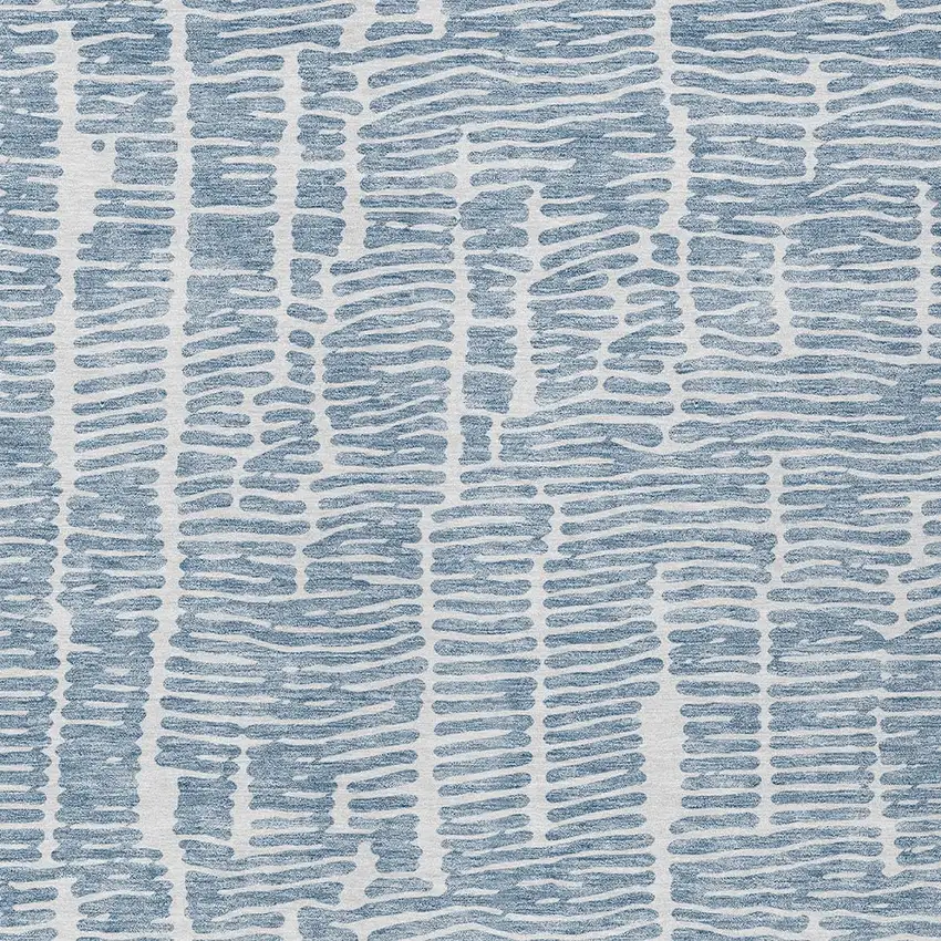 Blue And Ivory Abstract Washable Indoor Outdoor Area Rug Photo 6