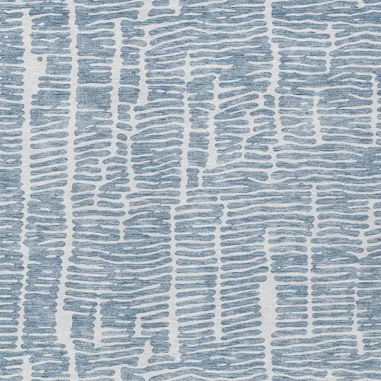 Blue And Ivory Abstract Washable Indoor Outdoor Area Rug Photo 6