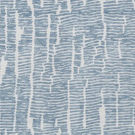 Blue And Ivory Abstract Washable Indoor Outdoor Area Rug Photo 6