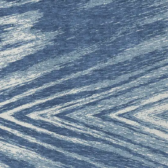 Blue And Ivory Abstract Washable Indoor Outdoor Area Rug Photo 6