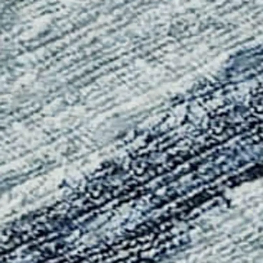 Blue And Ivory Botanical Leaves Washable Area Rug With UV Protection Photo 4