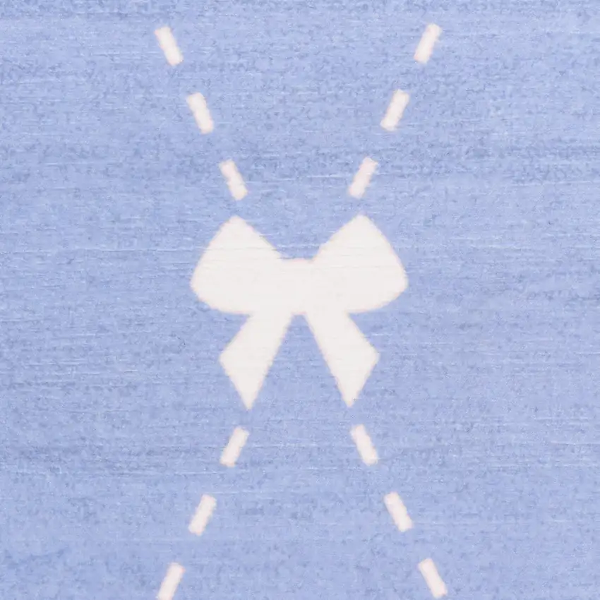 Blue And Ivory Bow Youthful Washable Area Rug Photo 4