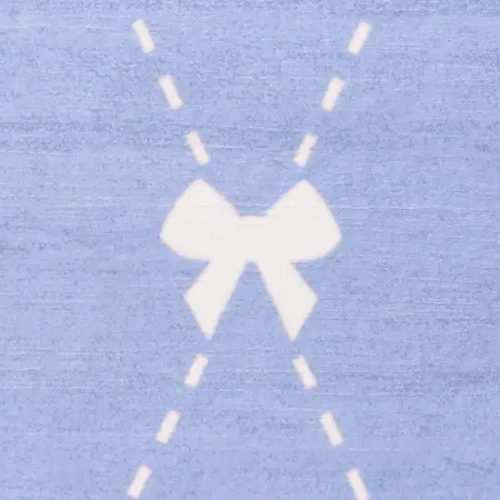 Blue And Ivory Bow Youthful Washable Area Rug Photo 3